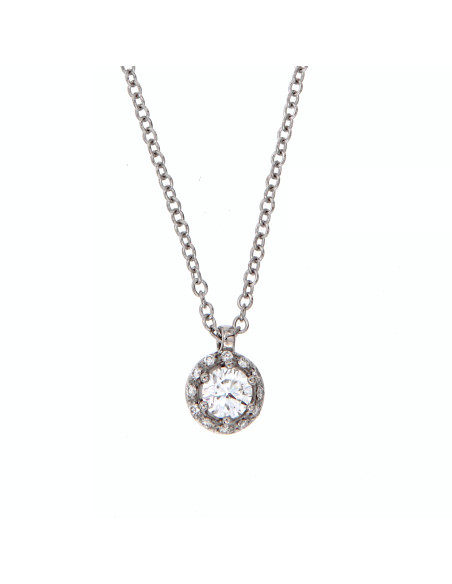 DAMIANI MINOU COLLANA IN ORO BIANCO CON DIAMANTE 0.26 ct FULL PAVE - 20091059