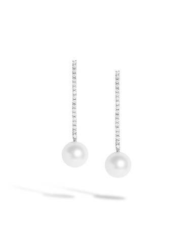 UTOPIA GALLERY  white gold earrings with diamonds and pearl 14.10 ref: GOH03