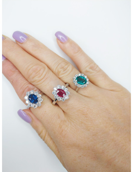 DAMIANI CLASSIC КОЛЬЦО ИЗ БЕЛОГО ЗОЛОТА, 1,41 карата рубина и 1,21 карата бриллиантов