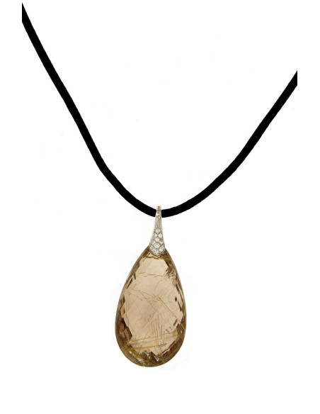 UTOPIA STONES Колье из белого золота и рутилированного кварца Ref: GPA121