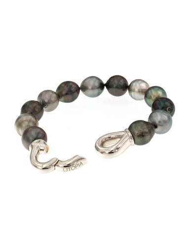 UTOPIA THAITI bracelet in white gold and pearls...