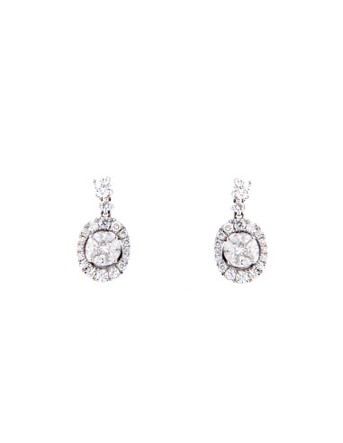 Crivelli Diamonds Collection Earrings "OVALS" in gold and diamonds 0.84 ct - 035-VE26040