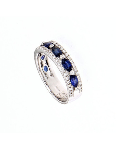 GOLAY Sapphire Collection Ring in gold, diamonds and sapphires 1.32 ct - AFMG004WDIZB