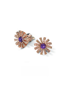 DAMIANI MARGHERITA ORECCHINI IN ORO ROSA DIAMANTI E AMETISTA 20072767