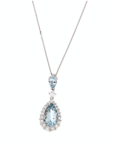 GOLAY AcquaMarina Collection Necklace in gold, diamonds and aquamarine 1.98 ct - PCL093DIAQ2