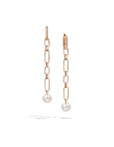 UTOPIA AURUM pink gold earrings with diamonds...