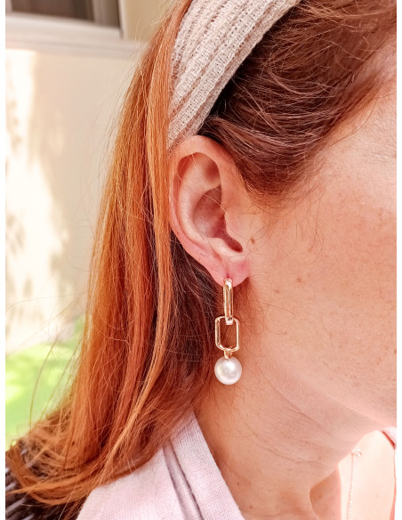 UTOPIA AURUM pink gold earrings with pearls 12.30mm ref: AUBO1RB06