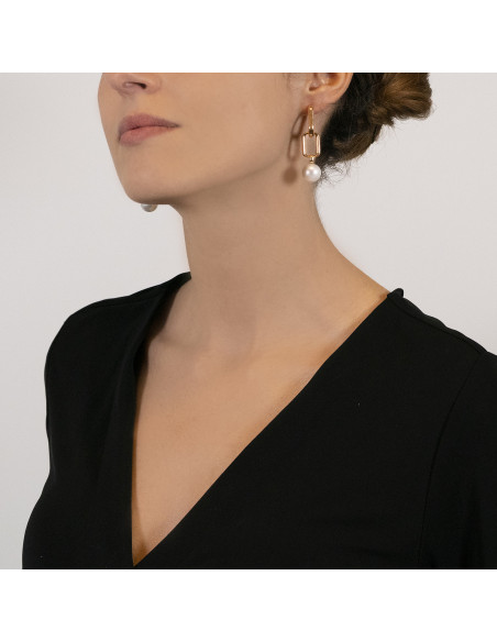 UTOPIA AURUM pink gold earrings with pearls 12.30mm ref: AUBO1RB06
