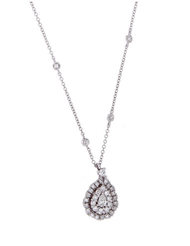 GOLAY collezione Classic "GOCCIA" collana in oro bianco e diamanti ct. 0.53 - PCT005DI