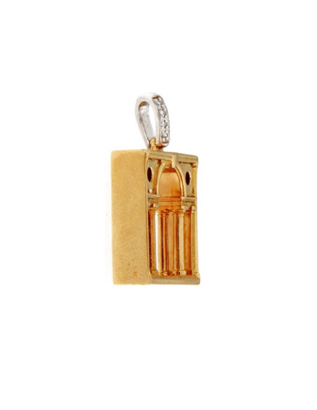 LOVING PALLADIO pendente 3D in oro giallo e diamanti 09G