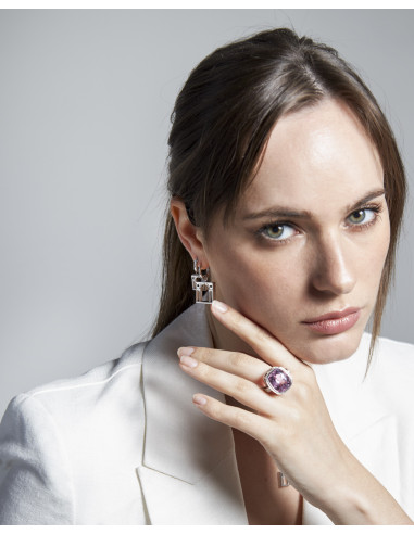 LOVING PALLADIO earrings 3D in white gold  03B-OR