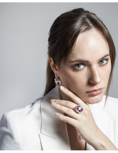 LOVING PALLADIO earrings 3D in white gold  03B-OR