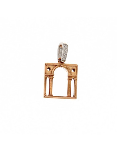 LOVING PALLADIO pendant 3D in red gold and diamonds 10R