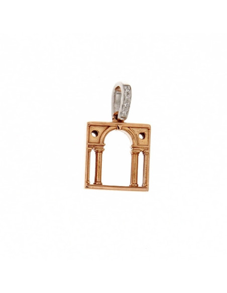 LOVING PALLADIO pendente 3D in oro rosso e diamanti 10R