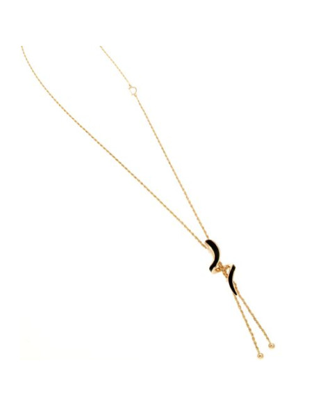 DAMIANI EDEN COLLANA IN ORO ROSA, CERAMICA NERA E DIAMANTE Ref. 20073054