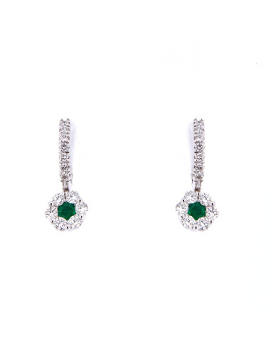 Crivelli Emerald Collection Gold Ohrringe, Diamanten und Smaragd 0.30 ct