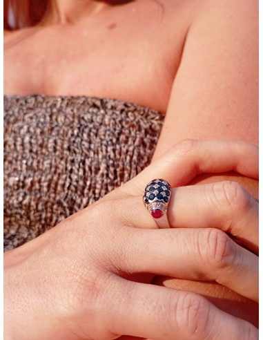 SOPRANA SAPHIR Sammlung Ring aus Weißgold, 0,25...