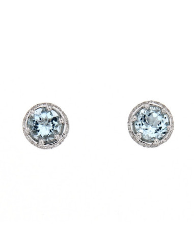 DAMIANI MINOU WHITE GOLD AND AQUAMARINE (2.50 ct) EARRINGS - 20076501