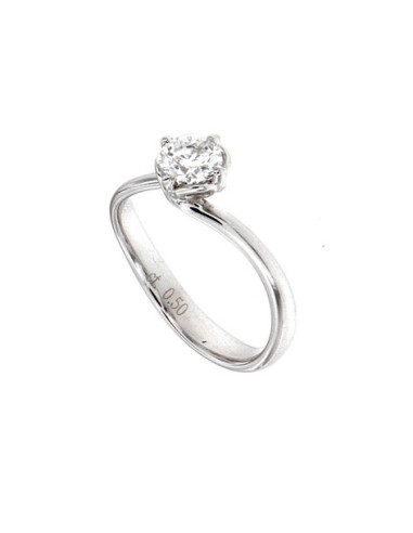 GOLAY collezione Rugiada anello oro bianco e diamante ct. 0.50 D - IGI