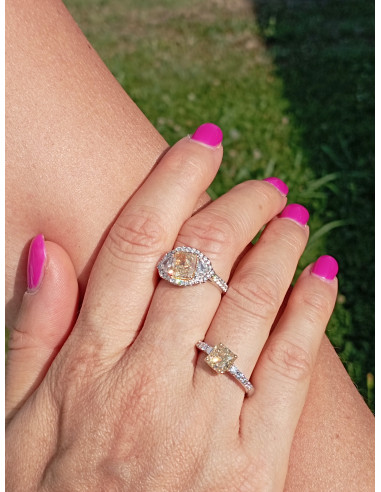 DAMIANI MINOU Weißgoldring mit gelbem...