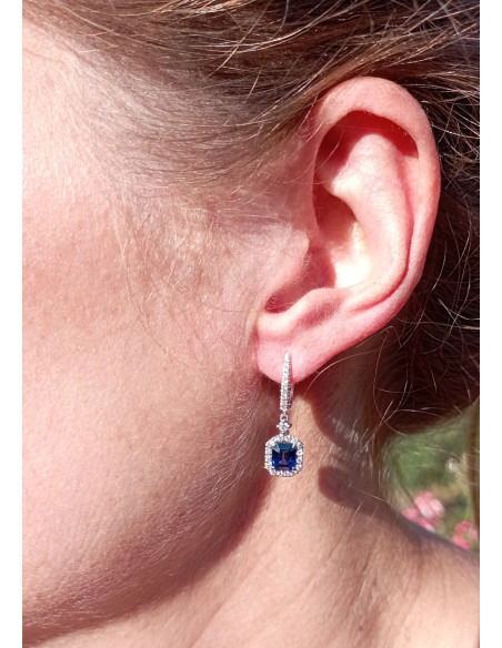 Crivelli Сапфировая коллекция Золотые серьги, бриллианты и сапфиры 2.19 ct - 327-2049