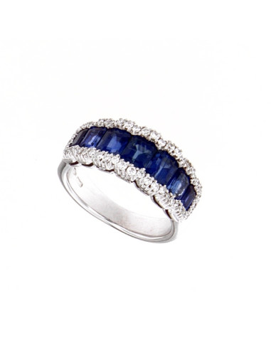 Valentina Callegher collezione Zaffiro anello in oro, diamanti ct. 0.40 e zaffiri ct. 3.24 - ref: 6413-ZF