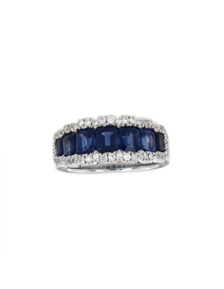 Valentina Callegher Sapphire collection gold ring, diamonds ct. 0.40 and sapphires ct. 3.24 - ref: 6413-ZF