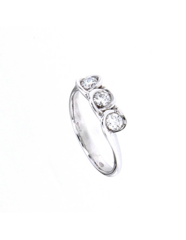 GOLAY collezione Calla Trilogy anello oro bianco e diamante ct. 0.35