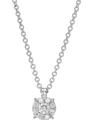 Diamond Invest collezione "Cerchio di Luce" collana oro bianco e diamante ct. 0.76