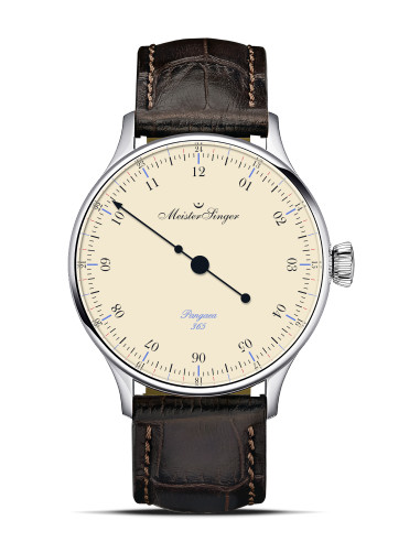 Meistersinger Pangaea 365 - LIMITED EDITION Ivory dial - Steel on leather strap - 40 mm - ref. PM903