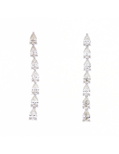 DAMIANI CLASSIC Fantasy Cut earrings in white gold and drop cut diamonds 2.20 ct