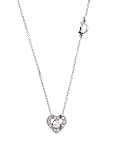 Damiani Belle Epoque heart necklace in white gold with diamonds (ct 0.20) ref: 20089201