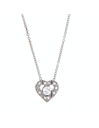 Damiani Belle Epoque heart necklace in white...