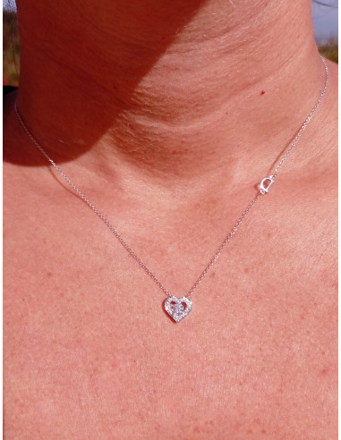 Damiani Belle Epoque heart necklace in white...