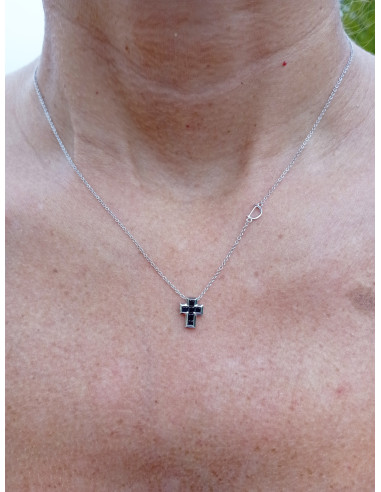 DAMIANI CLASSIC collana croce in oro bianco e...