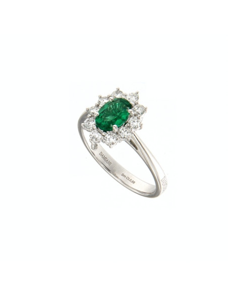 DAMIANI CLASSIC КОЛЬЦО ИЗ БЕЛОГО ЗОЛОТА, 0.68 карата Изумруд и 0.40 карата бриллиантов - 20097449