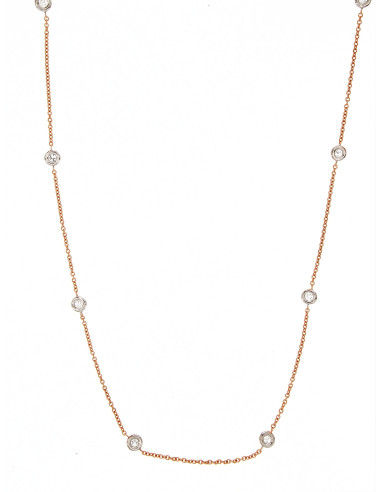 SOPRANA DIAMOND collection "TIFFANY" necklace in rose gold and diamonds 0.90 ct