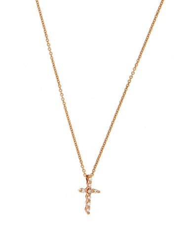 Crivelli Diamonds Collection "CROSS" Necklace in gold and diamonds 0.05 ct - 262-7079-R