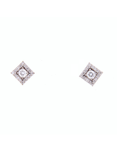 GOLAY collection Classic "Geometrie di Luce" white gold "SQUARE" earrings and diamonds ct. 0.47 - OCT015DI1