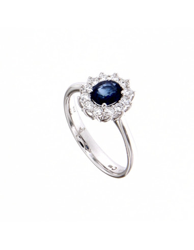 Crivelli Sapphire Collection Gold Ring, Diamonds and sapphire 0.76 ct - 369-4802-6-5