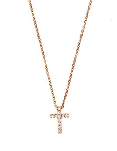 SOPRANA DIAMOND collection necklace in rose gold and diamonds 0.11 ct - paigemCR01-11OR