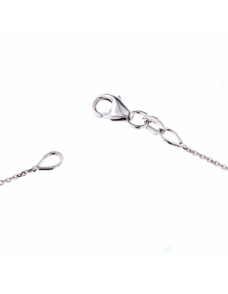 GOLAY collection Classic "Lettera R" white gold necklace and diamonds ct. 0.06