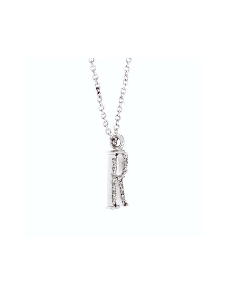 GOLAY collection Classic "Lettera R" white gold necklace and diamonds ct. 0.06