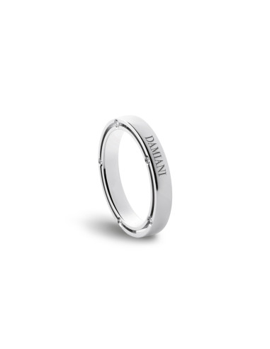 DAMIANI WEDDING BANDS D-SIDE in Platinum and diamonds 5+5 Thickness 2.5 mm