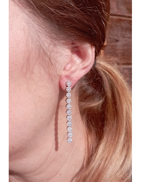 DAMIANI CRISTAL white gold earrings and diamonds ct 1.54 H IF