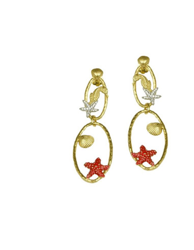 Misis Acquario Earrings Silver plated, Enamel and zircons OR10228