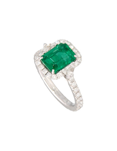 Crivelli Emerald Collection Gold Ring, Diamonds and emerald 2.24 ct - 000-4935-326