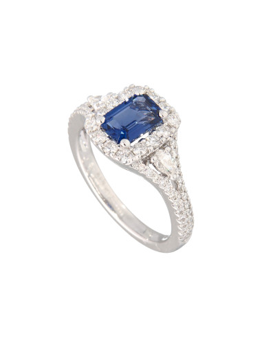 Crivelli Sapphire Collection Gold Ring, Diamonds and sapphire 1.24 ct - 035-VR29085