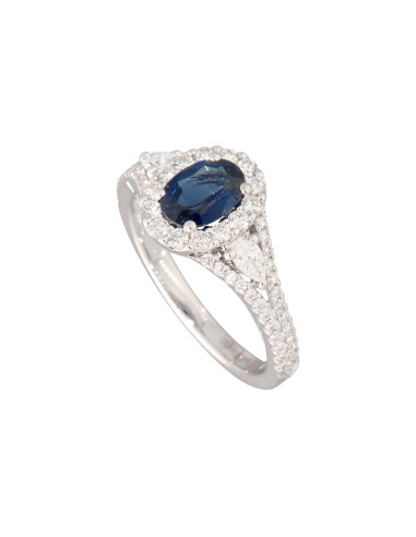 Crivelli Sapphire Collection Gold Ring, Diamonds and sapphire 1.10 ct - 035-VR29087