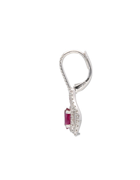 Crivelli Ruby Collection Gold Earrings , Diamonds and ruby 1.54 ct - 320-E50454A